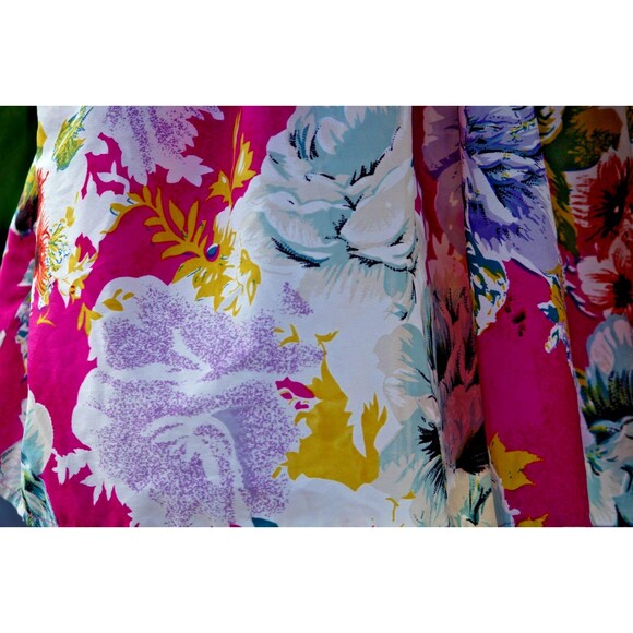 Anthropologie Band of Gypsies Pink Teal Abstract Floral Dress Womens Size Large - Picture 7 of 16